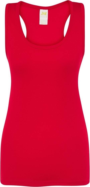 Czerwona bluzka JK Collection na ramiączkach z okrągłym dekoltem w sportowym stylu