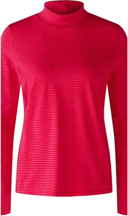 Czerwona bluzka Limango Polska z golfem z bawełny