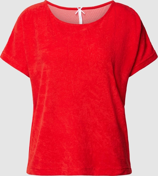 Czerwona bluzka Louis & Louisa z okrągłym dekoltem z krótkim rękawem w stylu casual