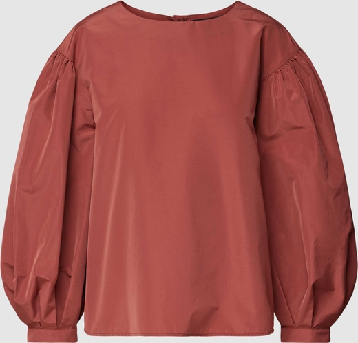 Czerwona bluzka MaxMara w stylu casual z okrągłym dekoltem z bawełny