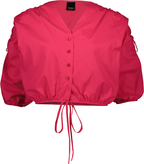 Czerwona bluzka Pinko z dekoltem w kształcie litery v z długim rękawem