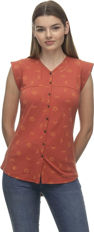 Czerwona bluzka Ragwear z dekoltem w kształcie litery v
