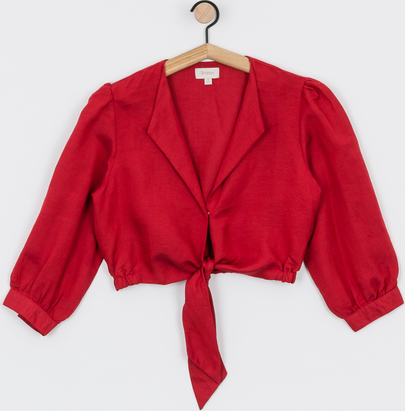 Czerwona koszula Brixton z kołnierzykiem w stylu klasycznym z lnu