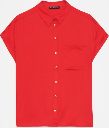 Czerwona koszula Mohito w stylu casual z krótkim rękawem