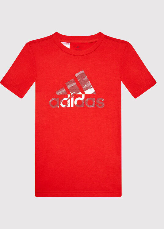 Czerwona koszulka dziecięca Adidas dla chłopców