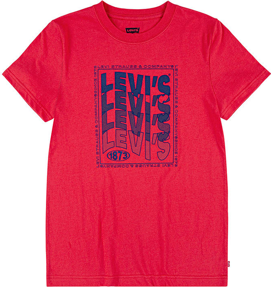 Czerwona koszulka dziecięca Levis z bawełny