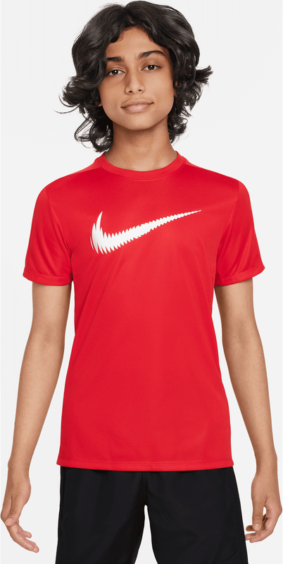 Czerwona koszulka dziecięca Nike z krótkim rękawem dla chłopców
