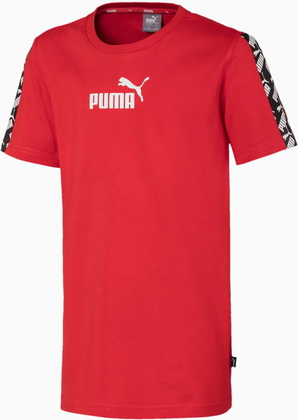 Czerwona koszulka dziecięca Puma z krótkim rękawem dla chłopców