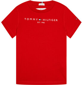 Czerwona koszulka dziecięca Tommy Hilfiger z krótkim rękawem dla chłopców