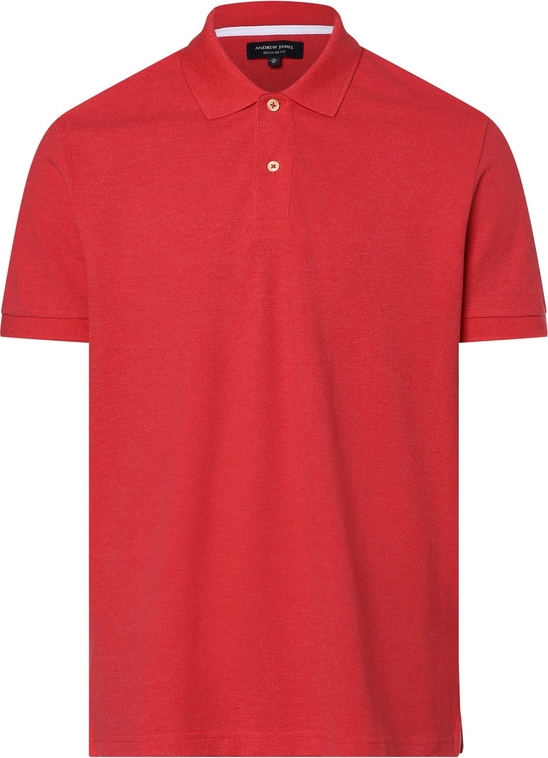 Czerwona koszulka polo Andrew James z krótkim rękawem w stylu klasycznym