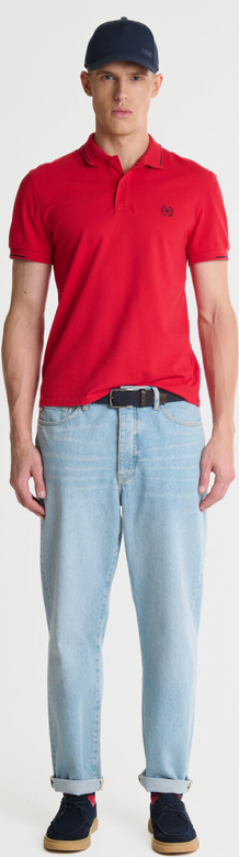 Czerwona koszulka polo Big Star z krótkim rękawem w stylu klasycznym