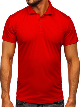 Czerwona koszulka polo Denley z bawełny