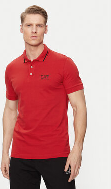 Czerwona koszulka polo Emporio Armani w stylu casual