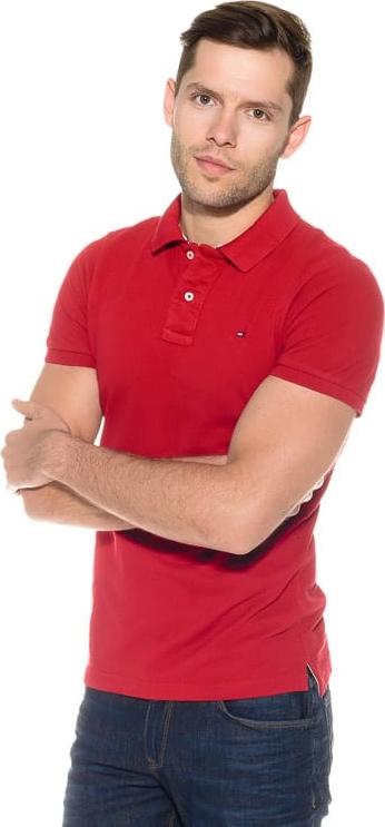 Czerwona koszulka polo Hilfiger Denim
