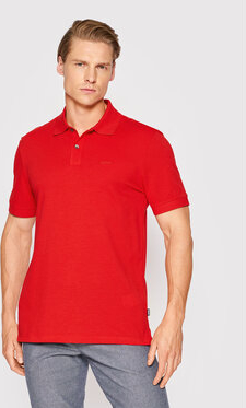 Czerwona koszulka polo Hugo Boss w stylu casual