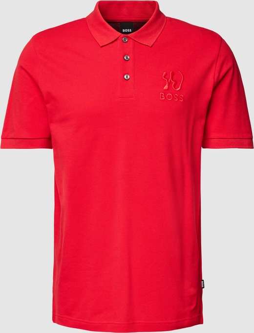 Czerwona koszulka polo Hugo Boss z bawełny