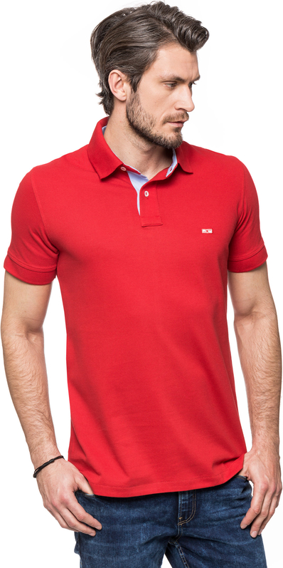 Czerwona koszulka polo Improve z bawełny