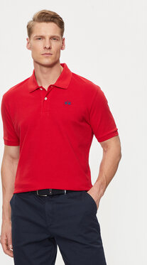 Czerwona koszulka polo La Martina w stylu casual z krótkim rękawem
