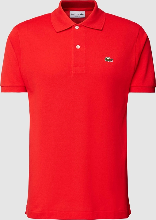 Czerwona koszulka polo Lacoste z krótkim rękawem z bawełny