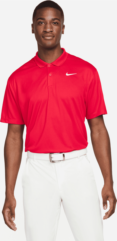 Czerwona koszulka polo Nike z krótkim rękawem