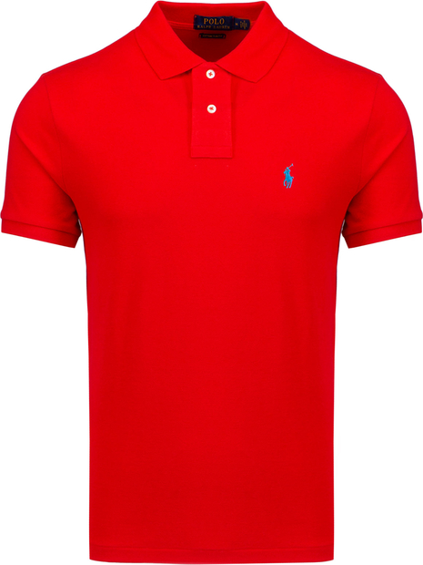 Czerwona koszulka polo POLO RALPH LAUREN w stylu casual z krótkim rękawem