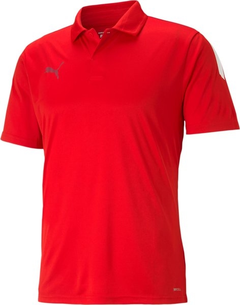 Czerwona koszulka polo Puma w stylu casual z krótkim rękawem