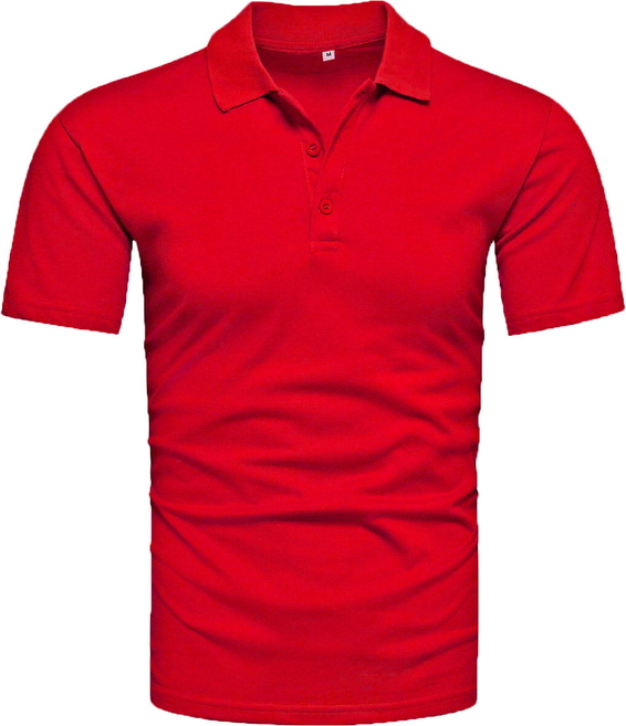 Czerwona koszulka polo Recea w stylu casual z krótkim rękawem
