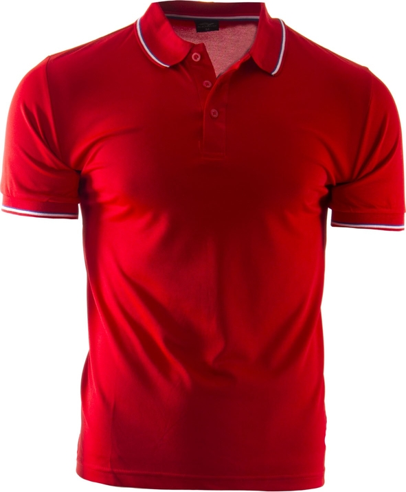 Czerwona koszulka polo Risardi w stylu casual z krótkim rękawem