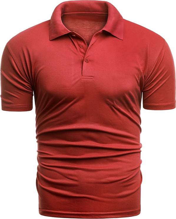 Czerwona koszulka polo Risardi z krótkim rękawem