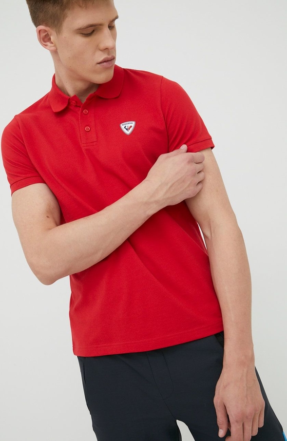 Czerwona koszulka polo ROSSIGNOL z krótkim rękawem