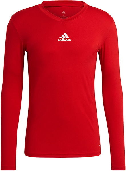 Czerwona koszulka z długim rękawem Adidas w sportowym stylu