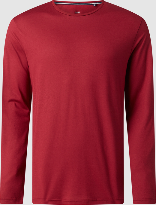 Czerwona koszulka z długim rękawem Calida w stylu casual z długim rękawem z bawełny