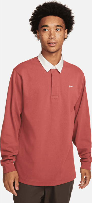 Czerwona koszulka z długim rękawem Nike z bawełny