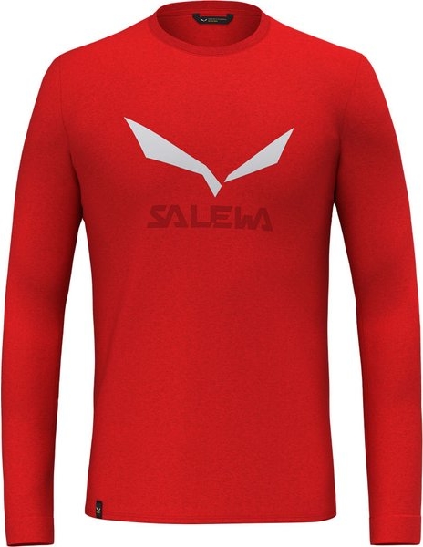 Czerwona koszulka z długim rękawem Salewa w sportowym stylu z długim rękawem