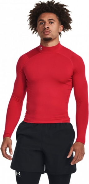 Czerwona koszulka z długim rękawem Under Armour w sportowym stylu