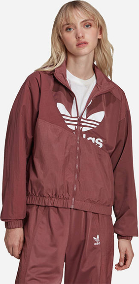 Czerwona kurtka Adidas Originals w sportowym stylu bez kaptura krótka