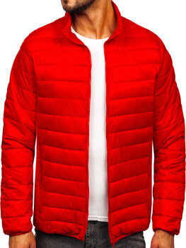 Czerwona kurtka Denley w stylu casual krótka