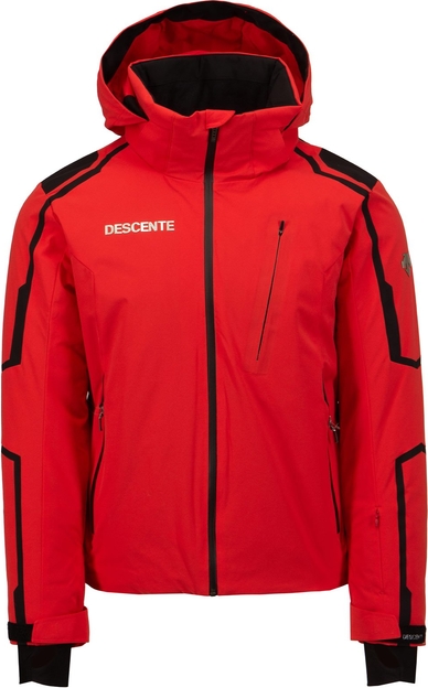 Czerwona kurtka Descente w sportowym stylu z tkaniny
