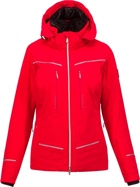 Czerwona kurtka Descente w stylu casual krótka narciarska