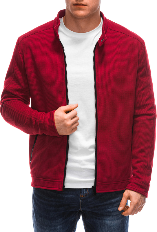 Czerwona kurtka Edoti krótka w stylu casual