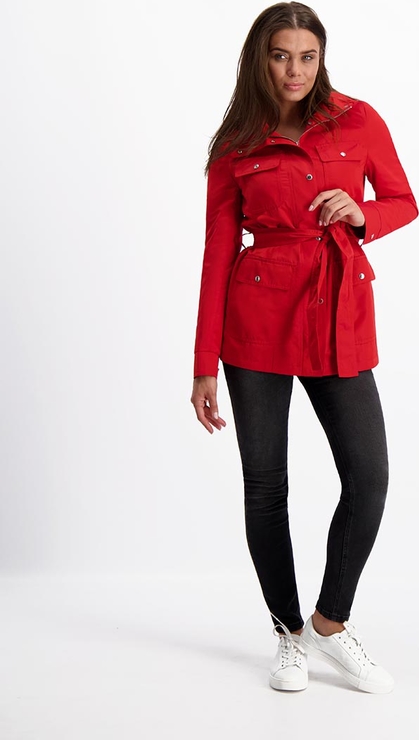 Czerwona kurtka Lavard krótka w stylu casual