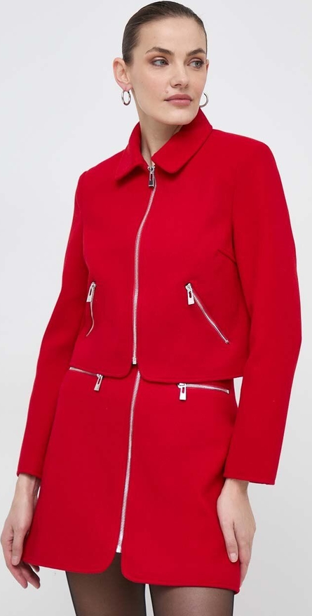 Czerwona kurtka Morgan bez kaptura w stylu casual krótka