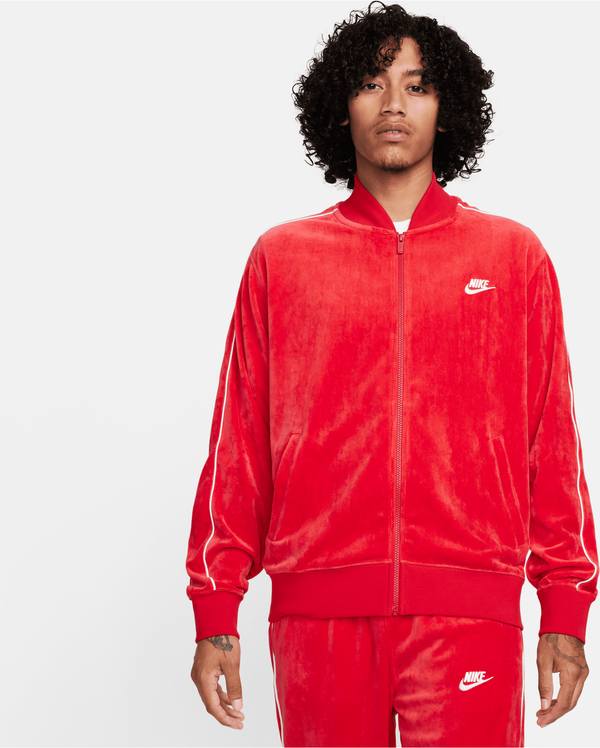 Czerwona kurtka Nike krótka z weluru