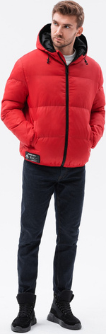 Czerwona kurtka Ombre krótka w stylu casual