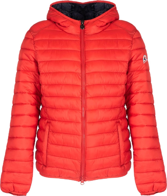 Czerwona kurtka ubierzsie.com krótka z kapturem w stylu casual