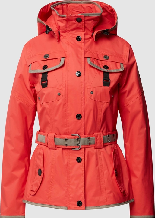 Czerwona kurtka Wellensteyn wiatrówki w stylu casual z kapturem