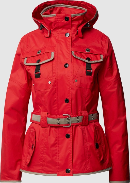 Czerwona kurtka Wellensteyn z kapturem w stylu casual