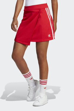 Czerwona spódnica Adidas mini w sportowym stylu