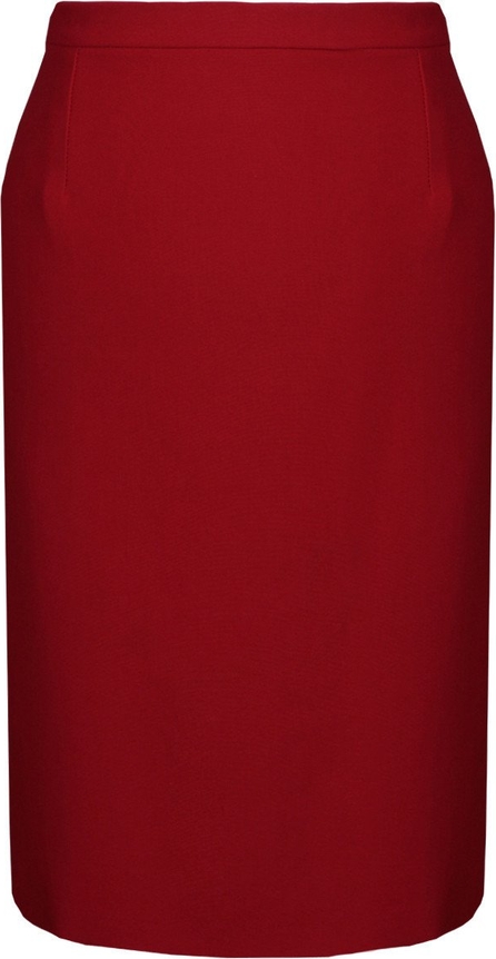 Czerwona spódnica Fokus z tkaniny w stylu klasycznym midi
