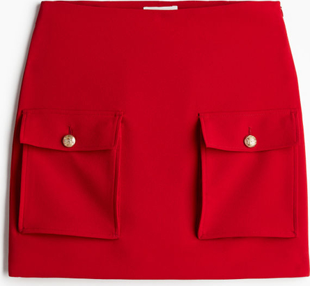 Czerwona spódnica H & M z tkaniny mini